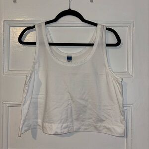 Old Navy White Cropped Sleeveless Tank Top